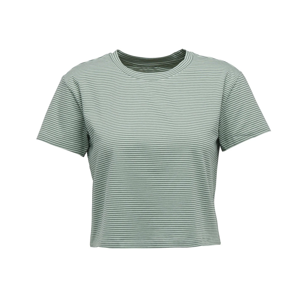 Black Diamond Stripe Crop SS Tee - Women's