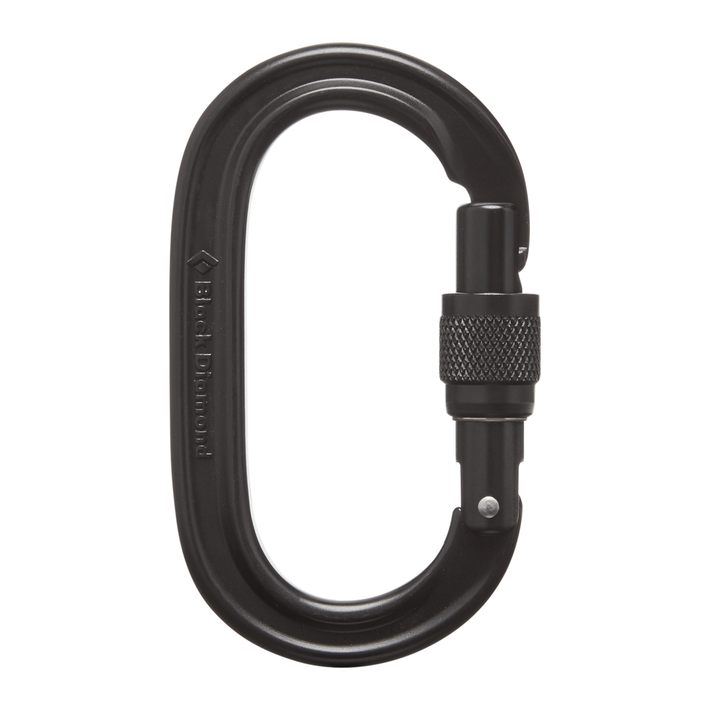 Black Diamond Oval Keylock Screwgate Carabiner - Black